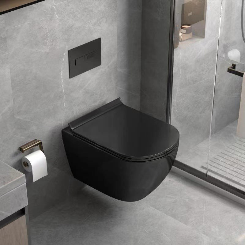 Wall Mount All-In-One Toilet Bowl Porcelain Contemporary Flush Toilet