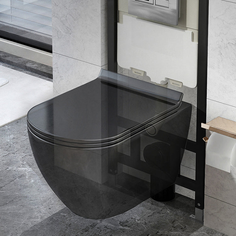 Wall Mount All-In-One Toilet Bowl Porcelain Contemporary Flush Toilet