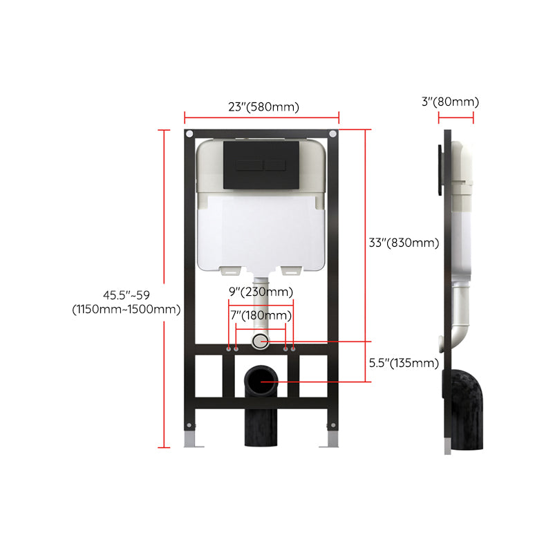 Wall Mount All-In-One Toilet Bowl Porcelain Contemporary Flush Toilet