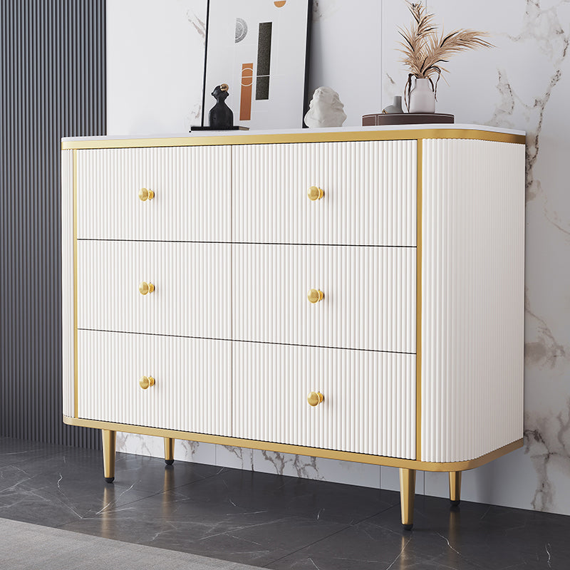14.82-inch Width Glam Storage Chest Stone Dresser with 5/6 Drawers