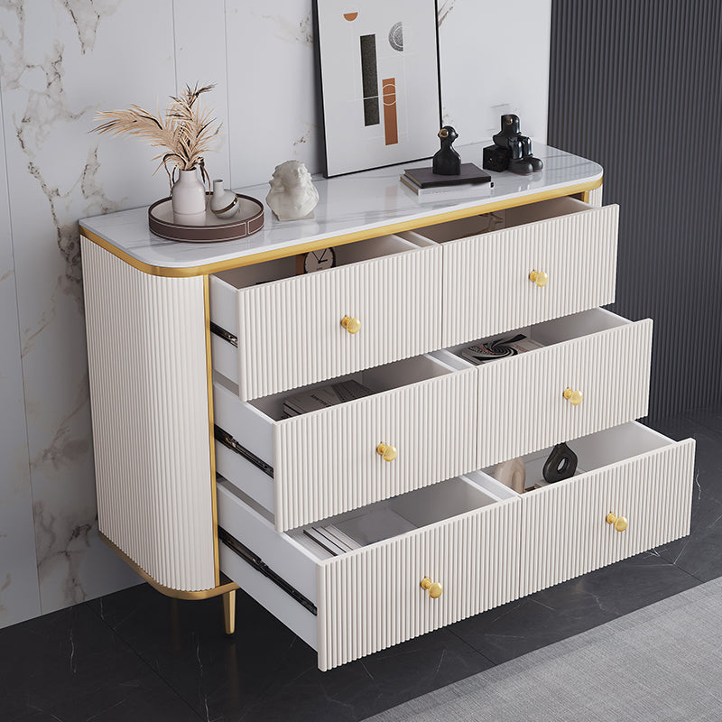 14.82-inch Width Glam Storage Chest Stone Dresser with 5/6 Drawers