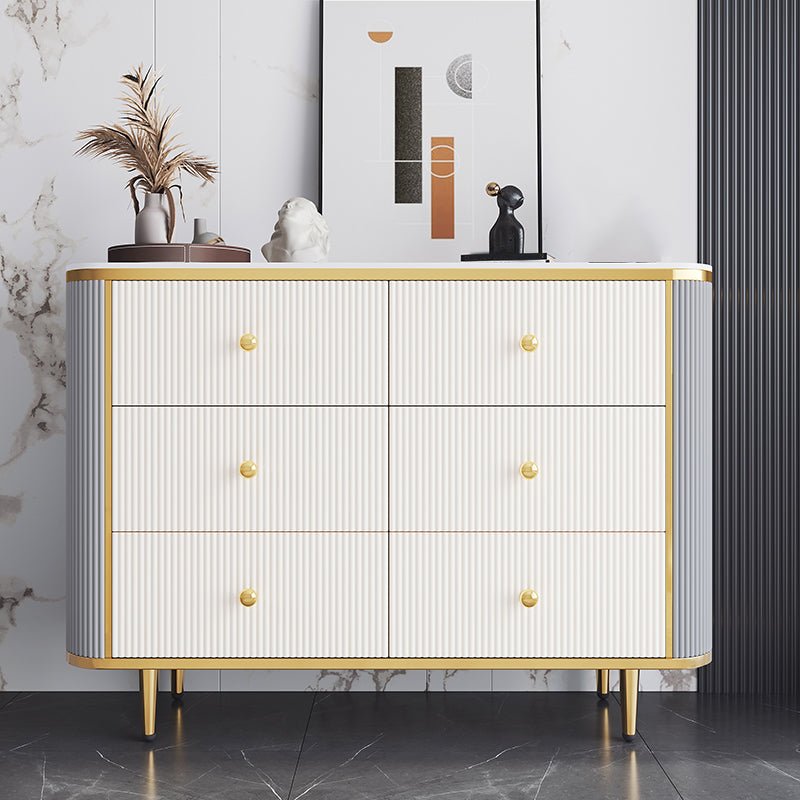 14.82-inch Width Glam Storage Chest Stone Dresser with 5/6 Drawers