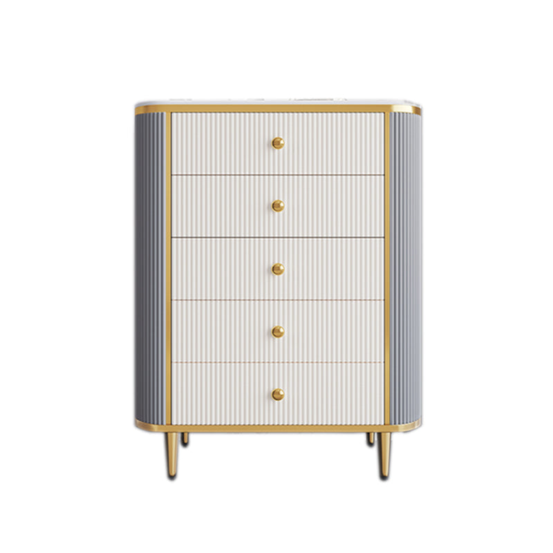 14.82-inch Width Glam Storage Chest Stone Dresser with 5/6 Drawers