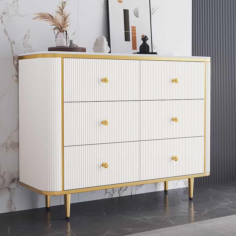 14.82-inch Width Glam Storage Chest Stone Dresser with 5/6 Drawers