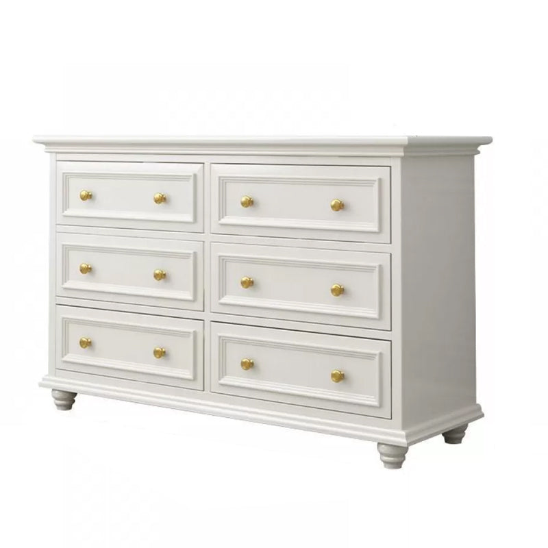 Glam Solid Wood Storage Chest Bedroom White Chest with Drawers