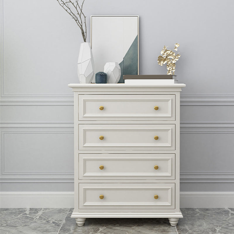 Glam Solid Wood Storage Chest Bedroom White Chest with Drawers