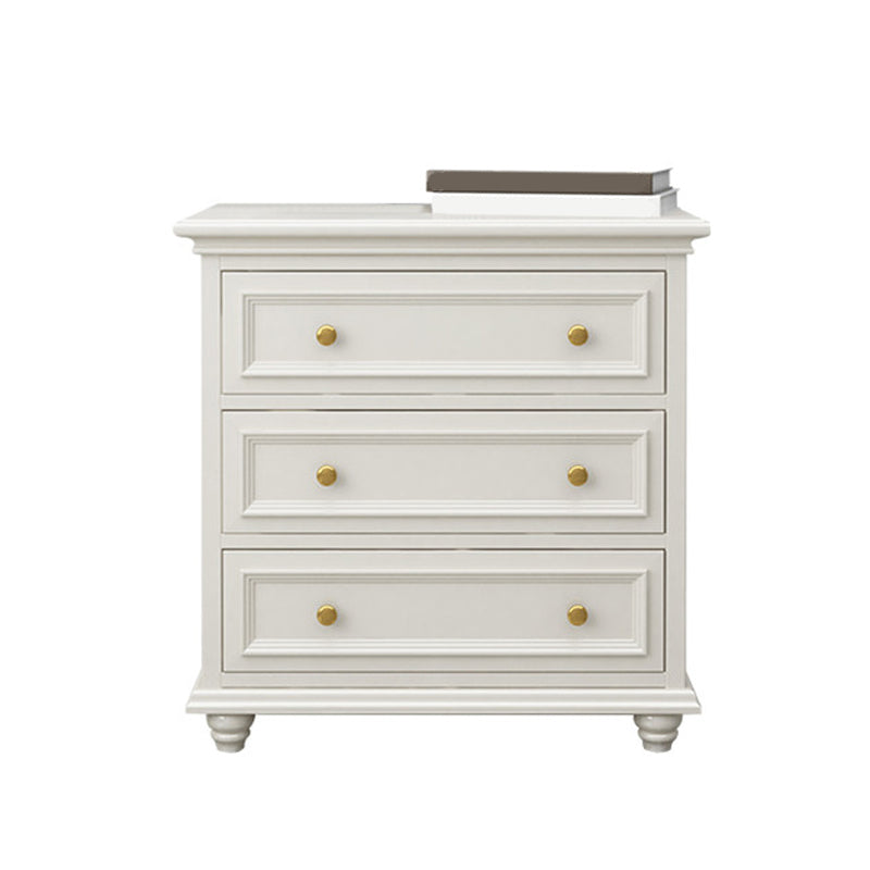 Glam Solid Wood Storage Chest Bedroom White Chest with Drawers