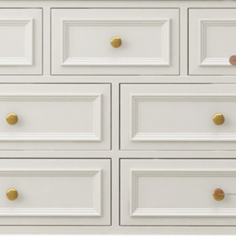 Glam Solid Wood Storage Chest Bedroom White Chest with Drawers