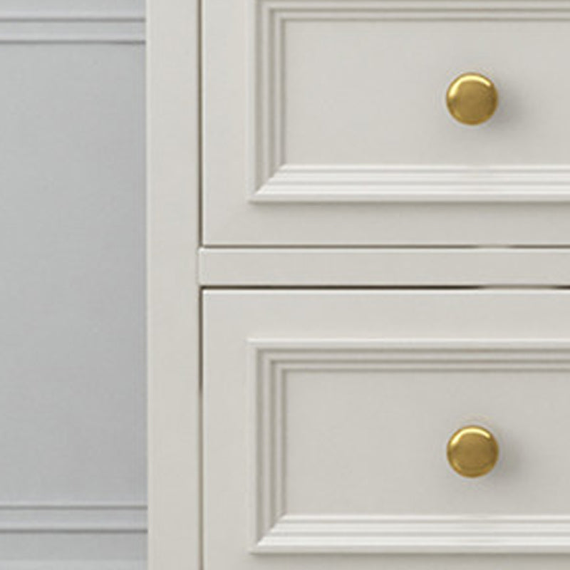 Glam Solid Wood Storage Chest Bedroom White Chest with Drawers