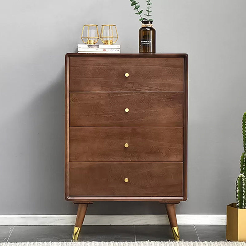 Solid Wood Glam Storage Chest Dresser Vertical Dresser with Metal Feet