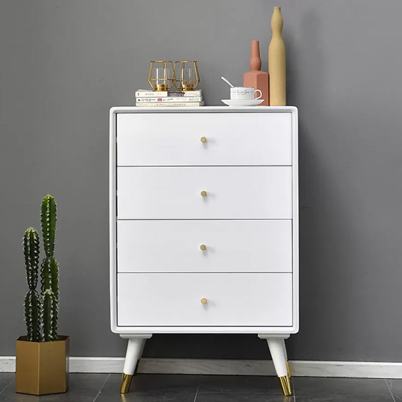 Solid Wood Glam Storage Chest Dresser Vertical Dresser with Metal Feet