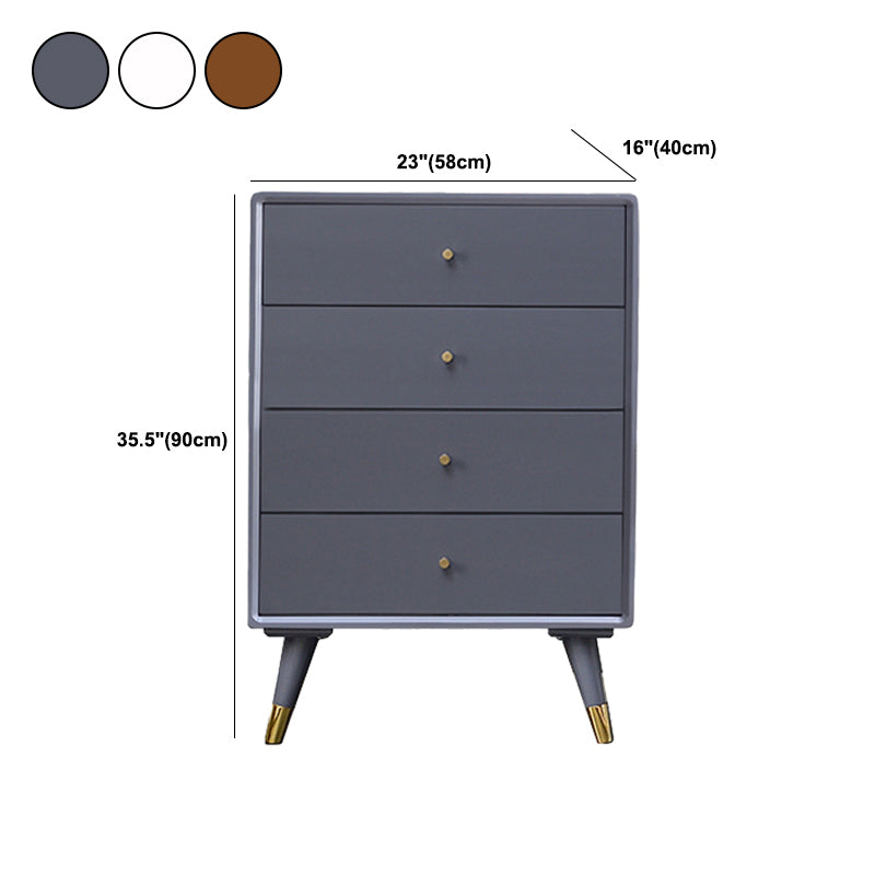 Solid Wood Glam Storage Chest Dresser Vertical Dresser with Metal Feet