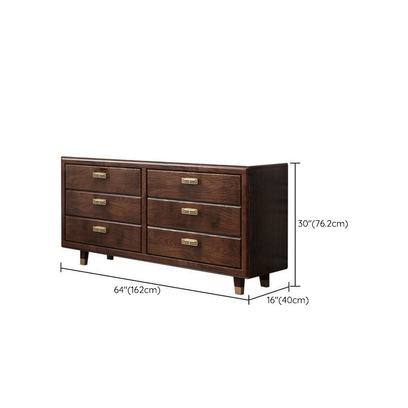 Glam Rubber Wood Storage Chest Bedroom Brown Chest with Drawers