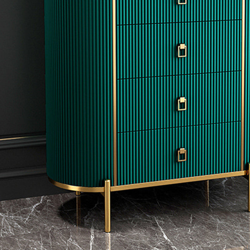 Glam Chest Bedroom Stone Vertical Storage Chest with Drawers