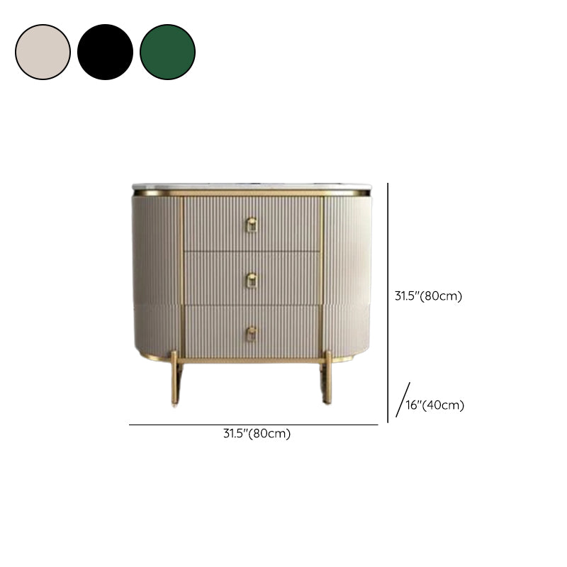 Glam Chest Bedroom Stone Vertical Storage Chest with Drawers