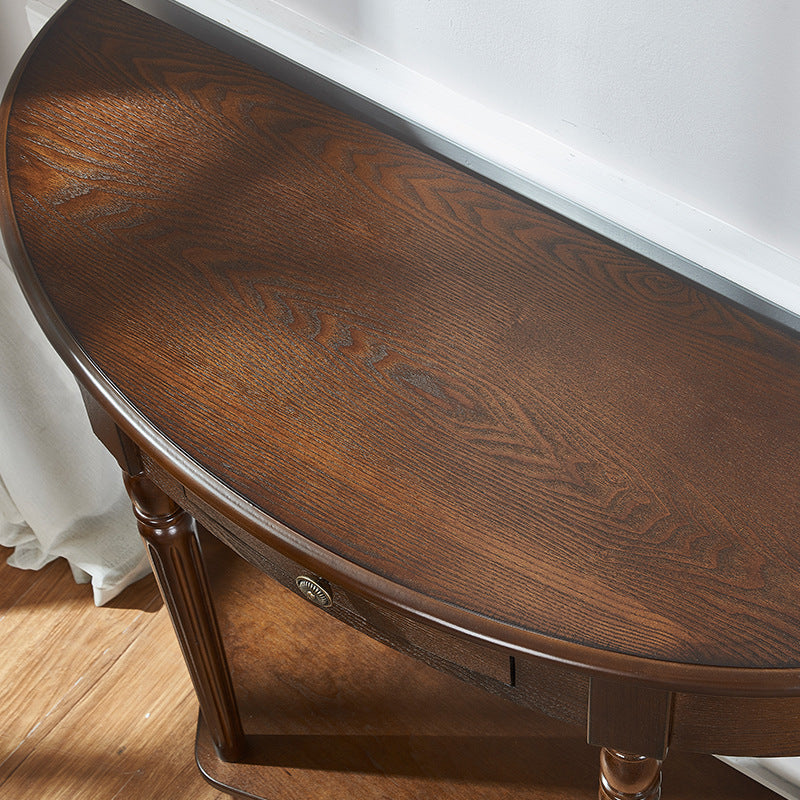 14.2" W Console Table Solid Wood Mid-Century Modern Storage End Table