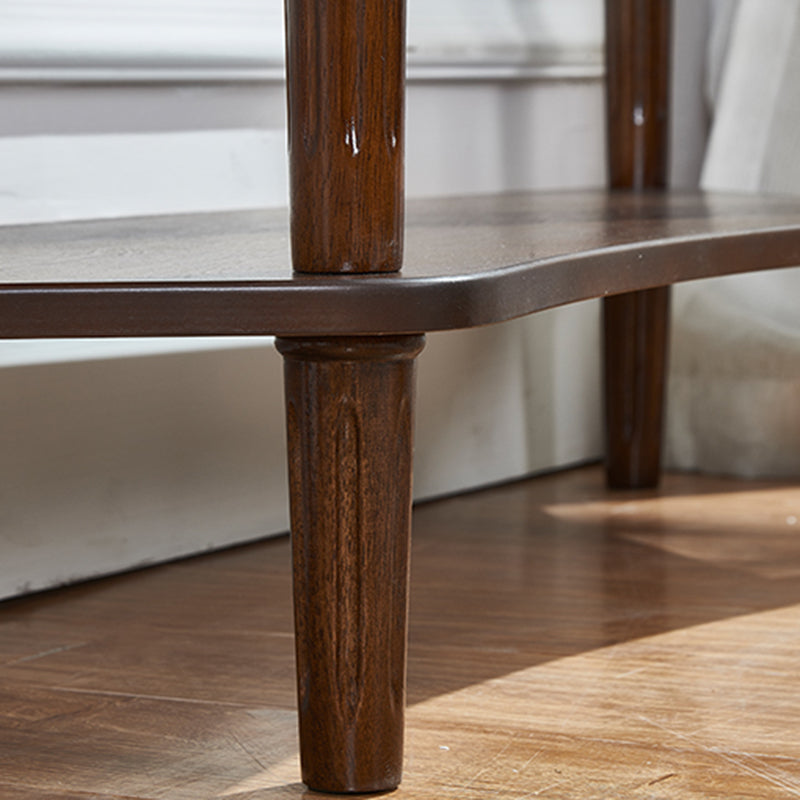 14.2" W Console Table Solid Wood Mid-Century Modern Storage End Table