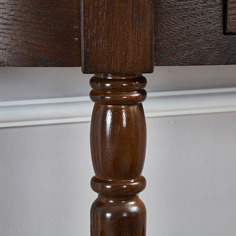 14.2" W Console Table Solid Wood Mid-Century Modern Storage End Table