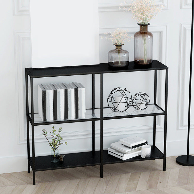 Contemporary Console Accent Table Antique Finish Rectangle Sofa Console Table in Metal