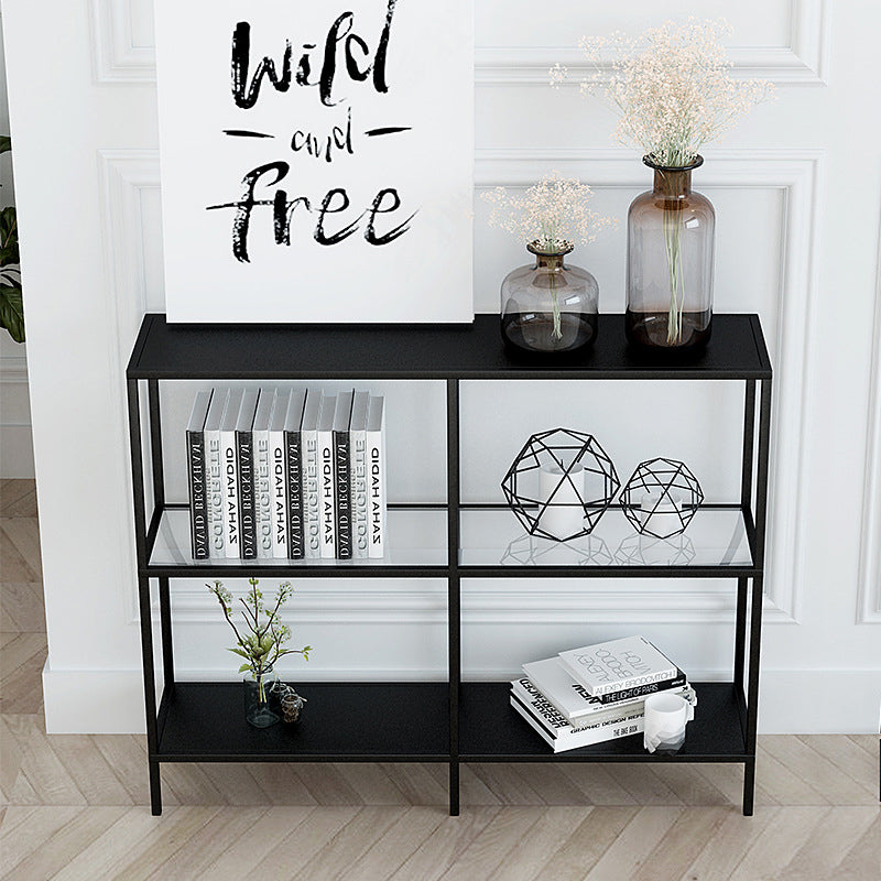 Contemporary Console Accent Table Antique Finish Rectangle Sofa Console Table in Metal