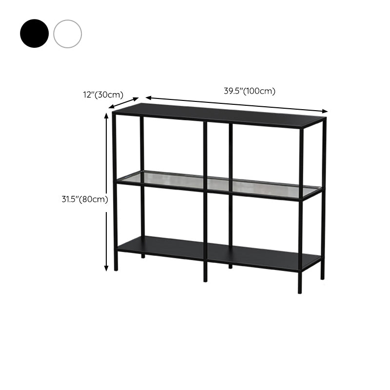 Contemporary Console Accent Table Antique Finish Rectangle Sofa Console Table in Metal