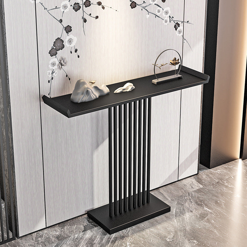 31.5-inch Tall Modern Console Table Iron Accent Table with Shelf