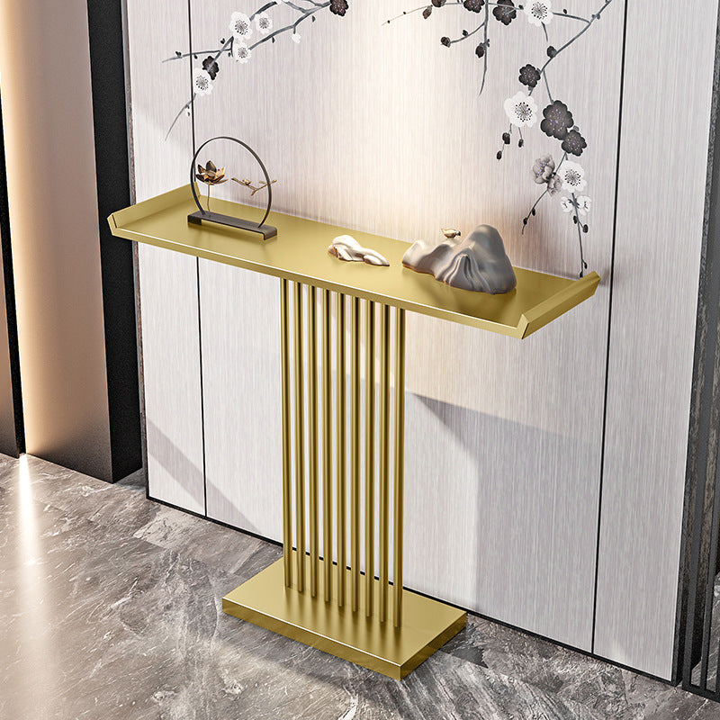 31.5-inch Tall Modern Console Table Iron Accent Table with Shelf