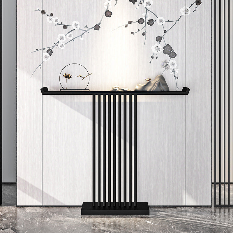 31.5-inch Tall Modern Console Table Iron Accent Table with Shelf
