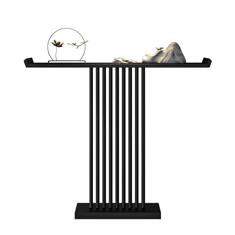 31.5-inch Tall Modern Console Table Iron Accent Table with Shelf