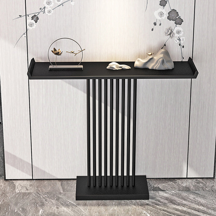 31.5-inch Tall Modern Console Table Iron Accent Table with Shelf