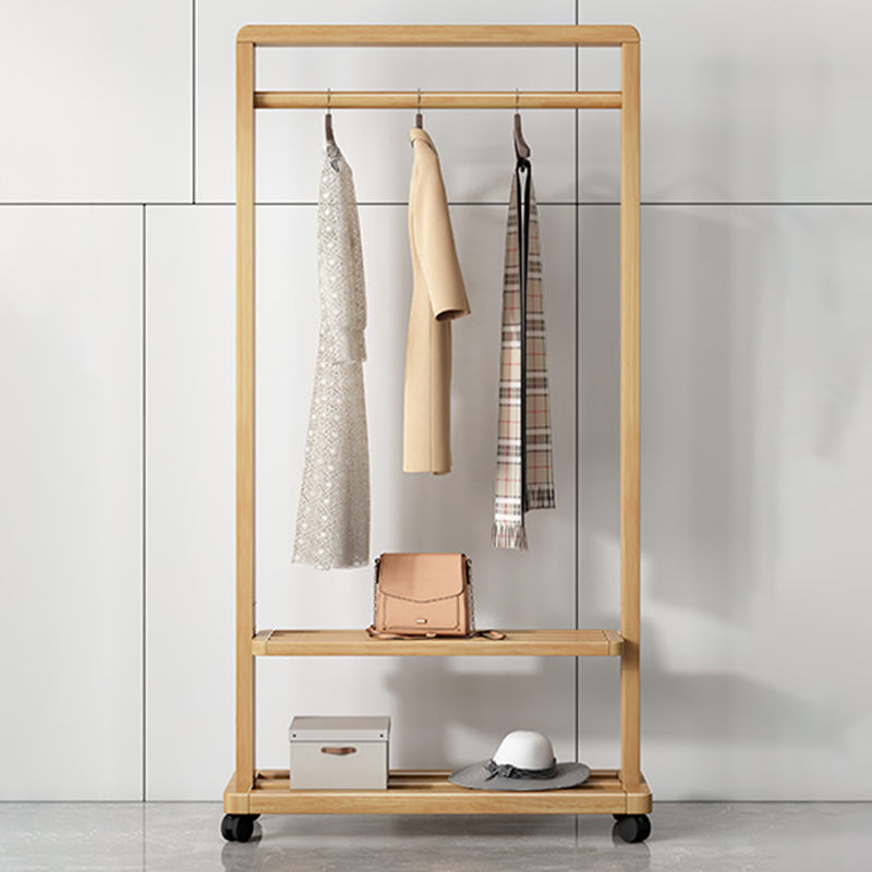 Contemporary Style Coat Hanger Solid Rubberwood Hooks Design Coat Rack for Living Room