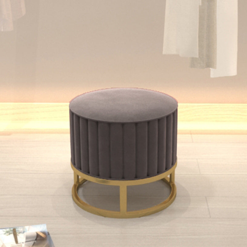 Glam Pouf Ottoman Velvet Upholstered Tear Resistant Round Ottoman with Chair Legs