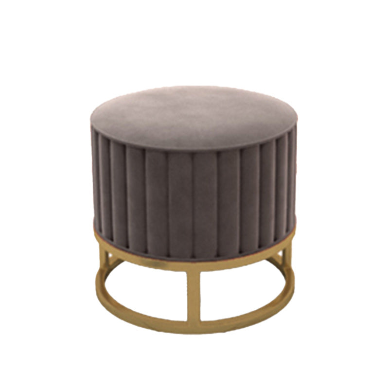 Glam Pouf Ottoman Velvet Upholstered Tear Resistant Round Ottoman with Chair Legs