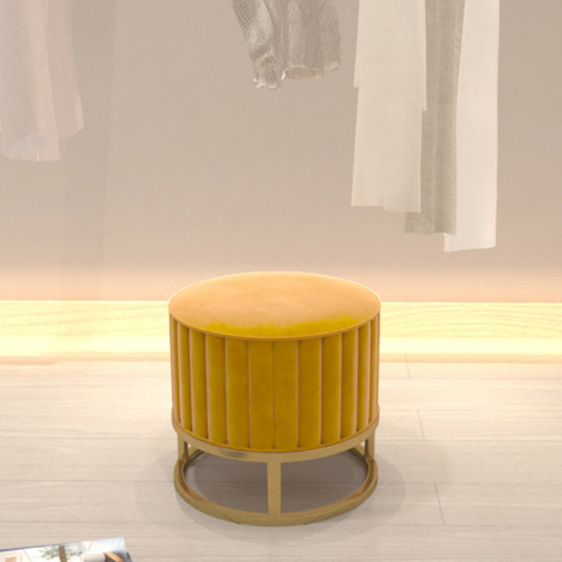 Glam Pouf Ottoman Velvet Upholstered Tear Resistant Round Ottoman with Chair Legs