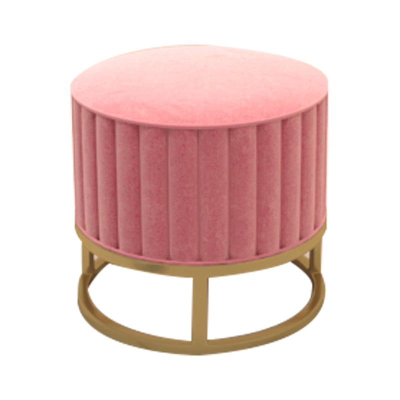 Glam Pouf Ottoman Velvet Upholstered Tear Resistant Round Ottoman with Chair Legs