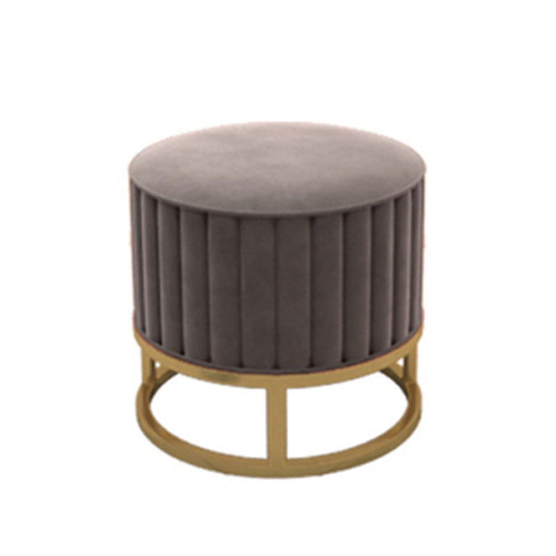 Glam Pouf Ottoman Velvet Upholstered Tear Resistant Round Ottoman with Chair Legs