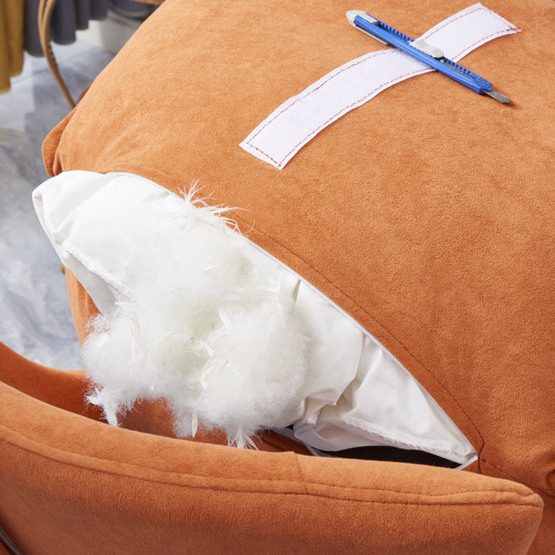 Modern Orange Rocking Chair Leather Tear Resistant Rocker Chair for Living Room