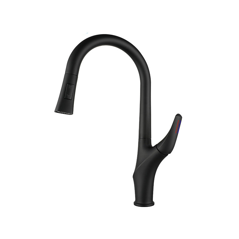 Modern Kitchen Sink Faucet Brass Pulldown Sprayer Single Handle High Arch Pot Filler