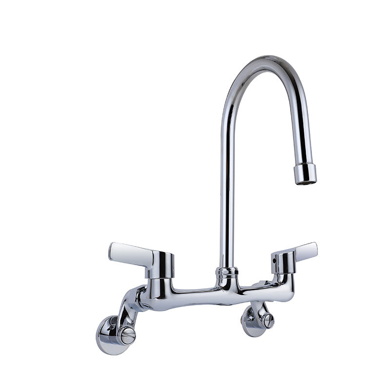 Modern Bar Faucet Brass Double Handle Wall Mounted Pot Filler Faucet