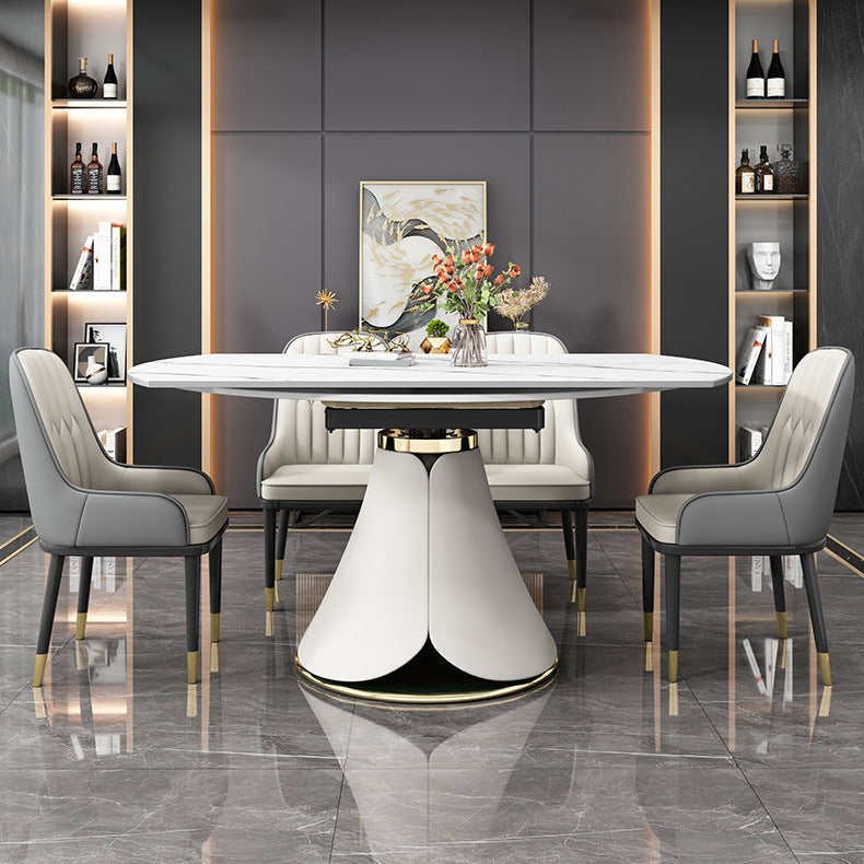 Contemporary Pedestal Dining Table Round Dinner Table for Home
