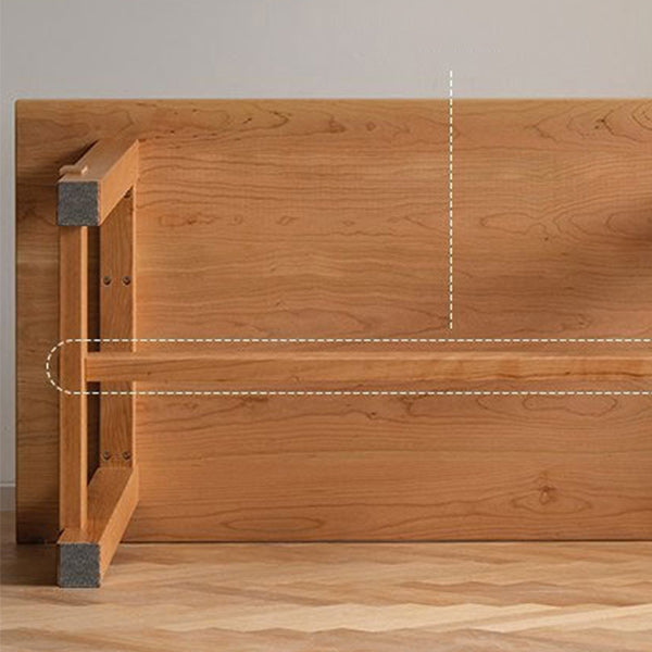 Modern Rectangle Dining Table Solid Wood Dinner Table with Trestle Base