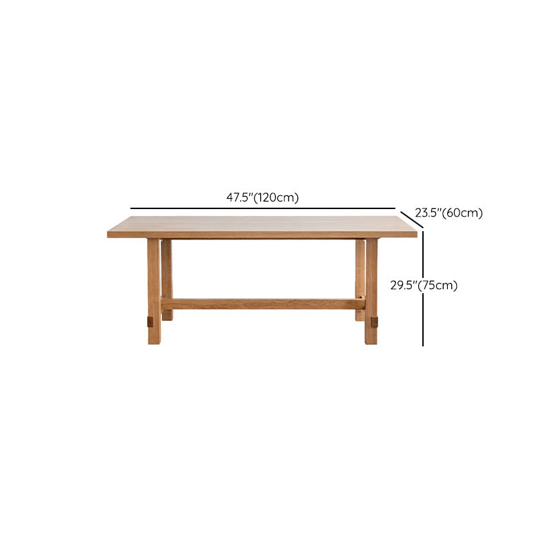 Modern Rectangle Dining Table Solid Wood Dinner Table with Trestle Base