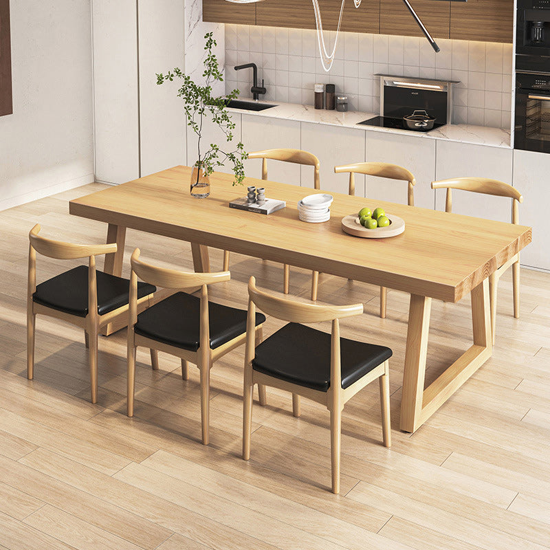 Sled Base Dining Table Contemporary Wood Dining Table for Home