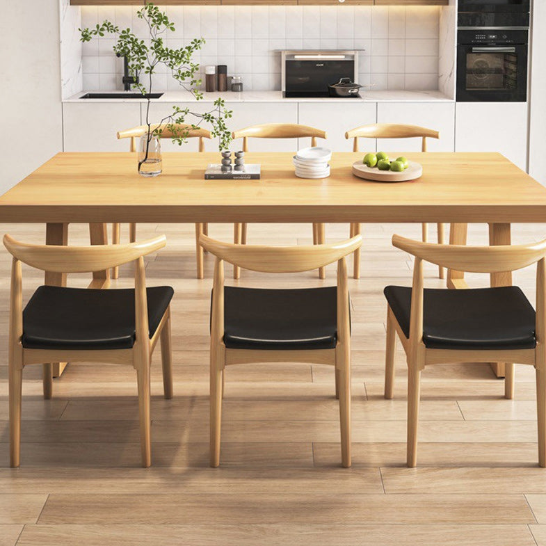 Sled Base Dining Table Contemporary Wood Dining Table for Home