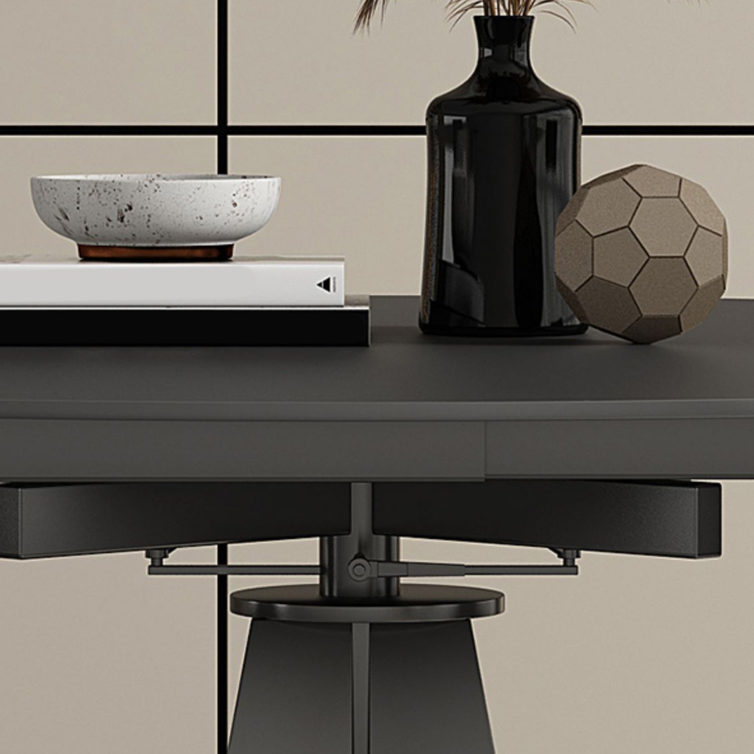 Modern Pedestal Casual Dining Table Round Dinner Table with Stainless Steel Base