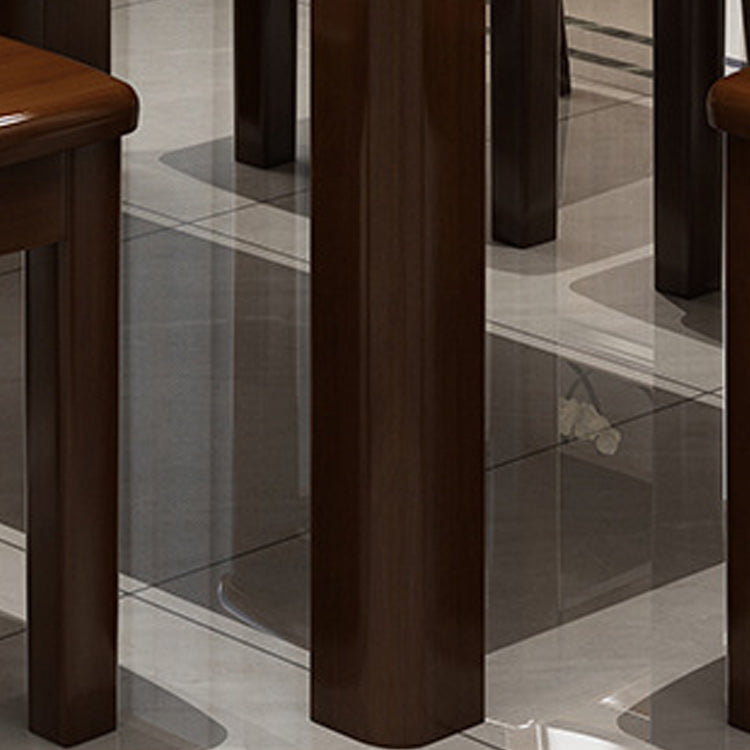 Wood Base Dining Table Contemporary Dinner Table with 4 Legs