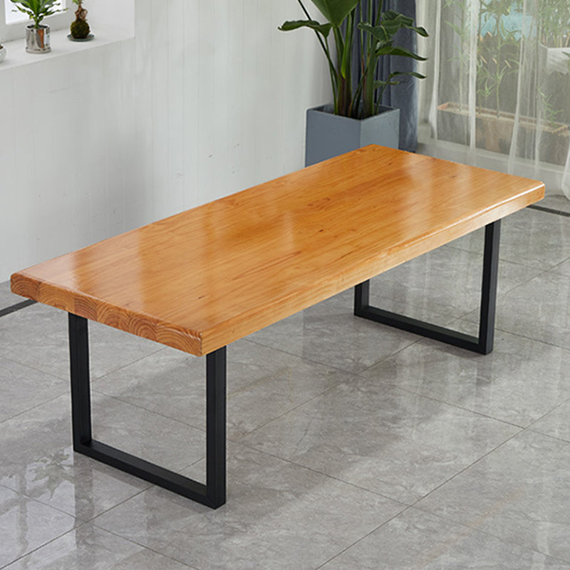 Sled Base Dining Table Contemporary Wood Dinner Table for Home