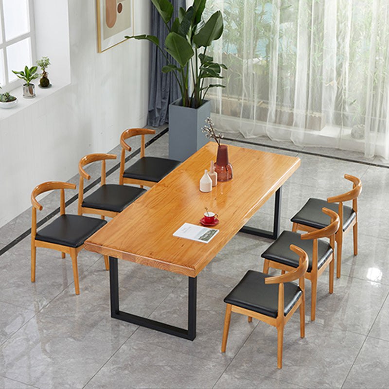 Sled Base Dining Table Contemporary Wood Dinner Table for Home