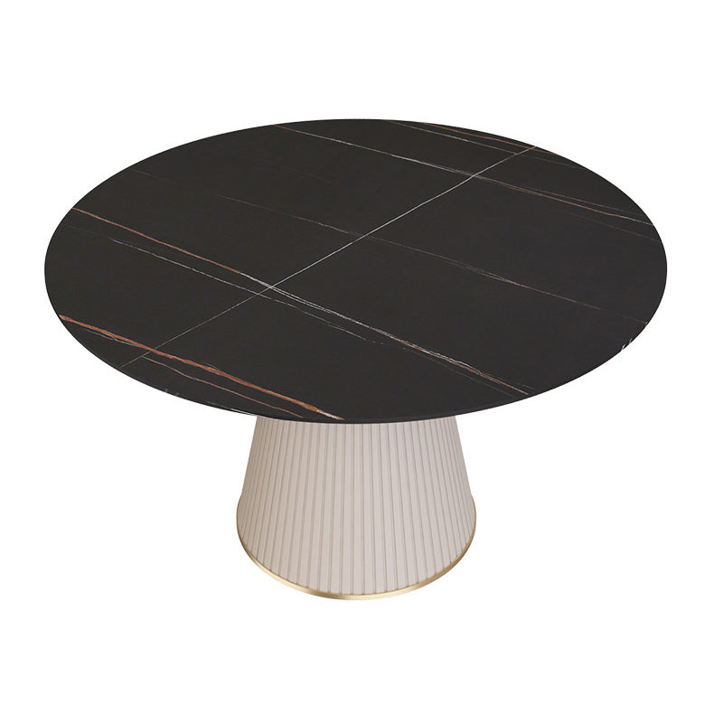 Modern Pedestal Table Steel Base Round Dining Table for Home Kitchen