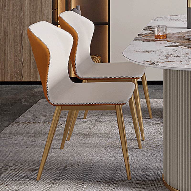 Contemporary Dining Table Stainless Steel Base Oval Double Pedestal Table for Home